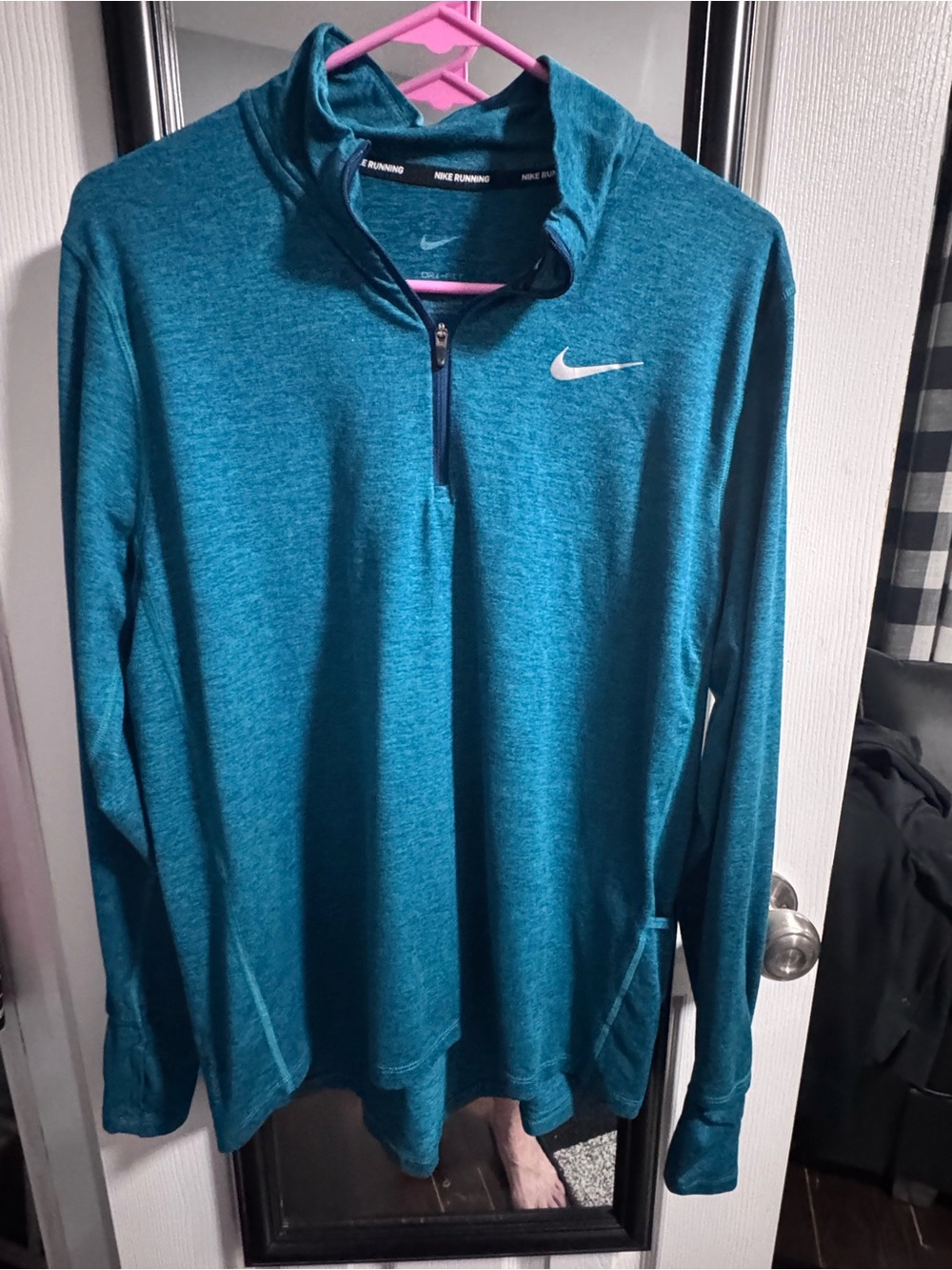 Nike Teal Blue Heather Quarter-Zip Pullover